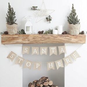 Santa Stop Here Festive Christmas Bunting
